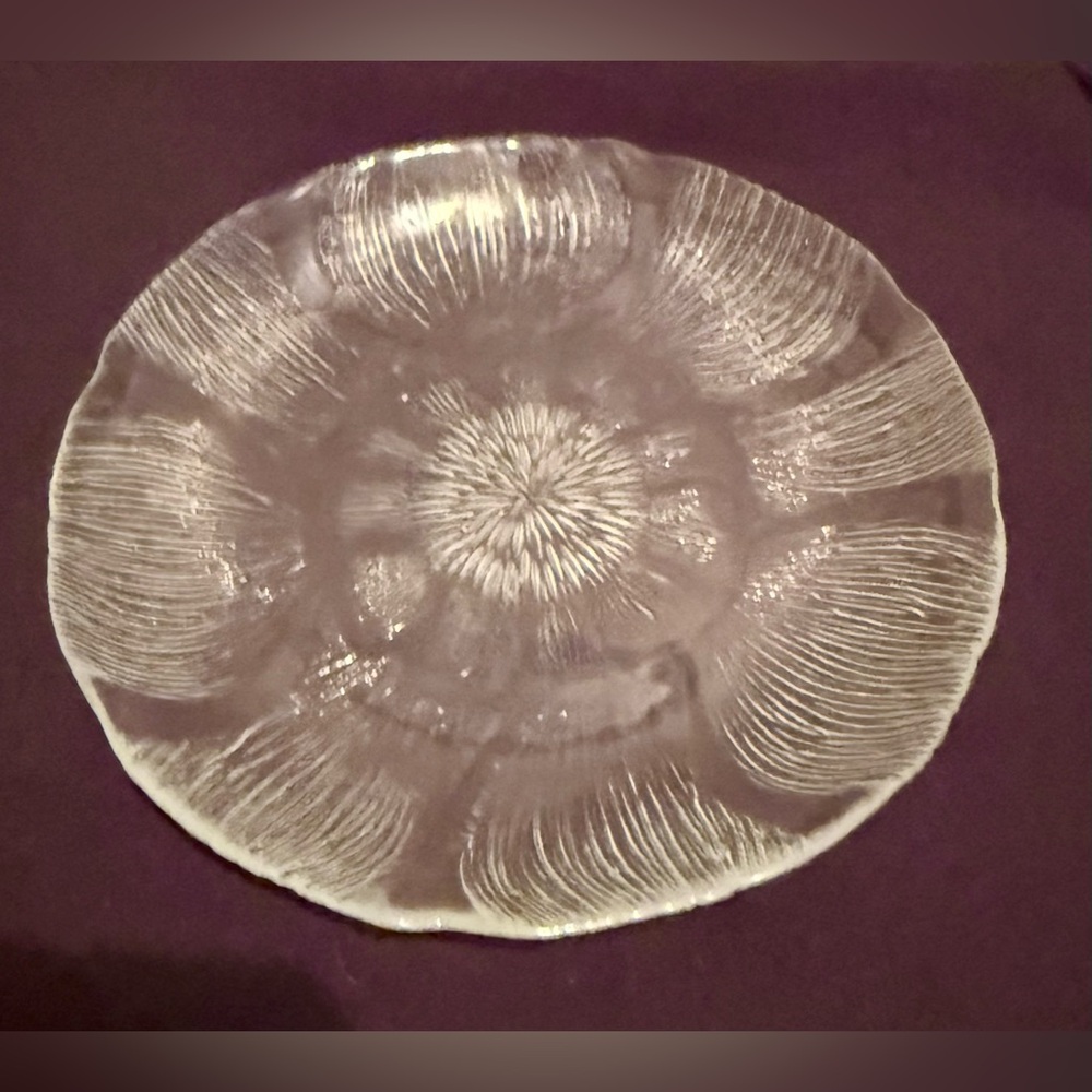 5 glass Arcoroc fleur plates, 7.5” France